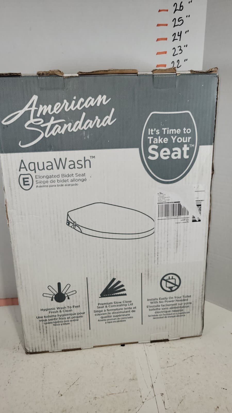 American Standard 5900A05G.020 Aqua Wash Non-Electric Bidet Seat Elongated, NEW!