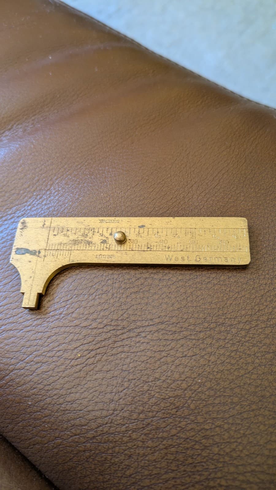 MINI BRASS POCKET CALIPER INCHES and MM flee market tool