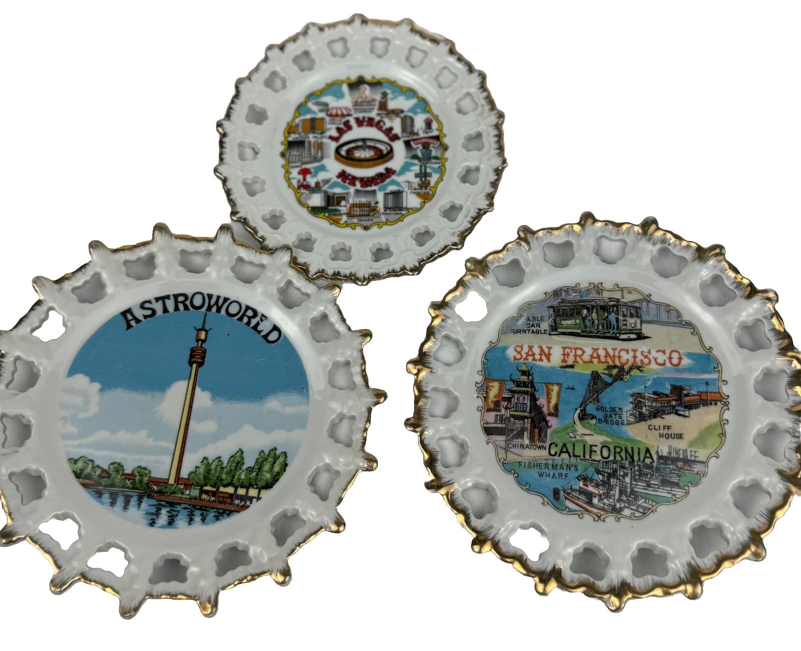 VTG Collectors 3 Plate Set - San Francisco Las Vegas Astroworld Destination