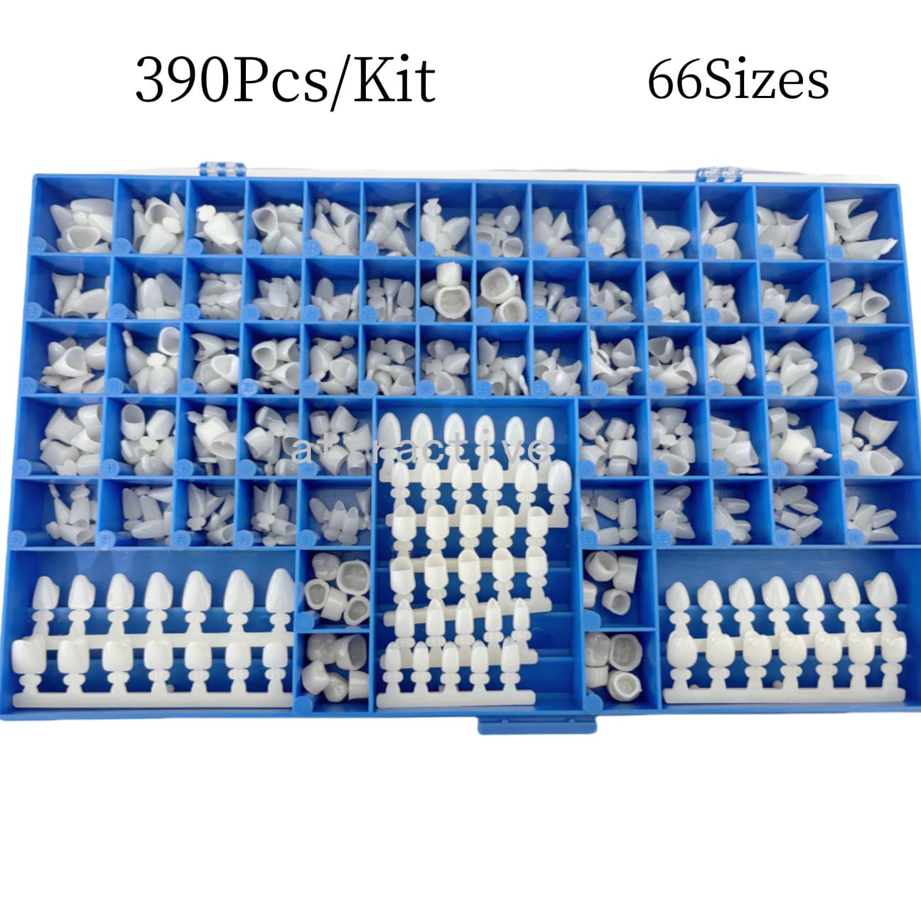390Pcs Temporary Dental Crowns 66Size Crown Mold Guides Premolar Molars Anterior