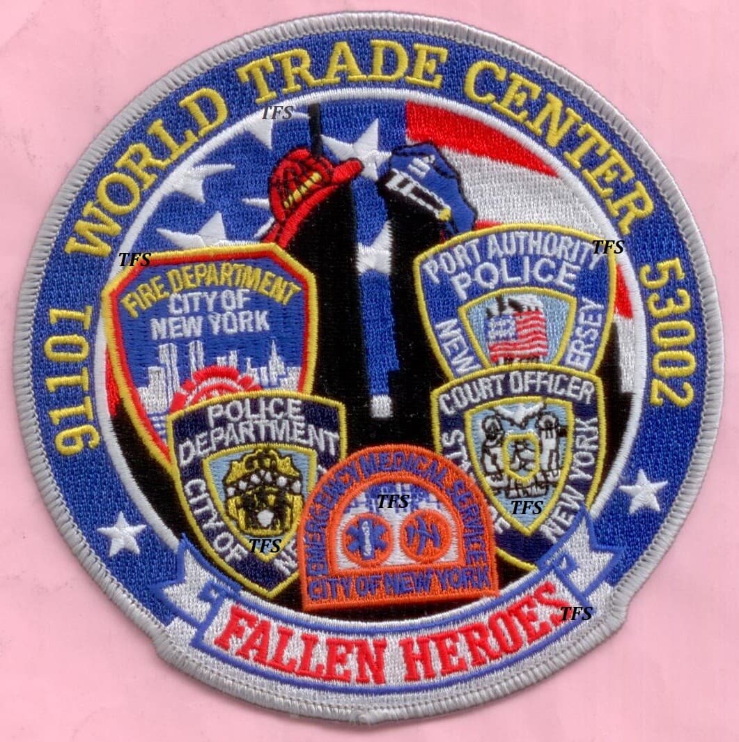 New York City Fire Dept WTC Fallen Heroes Patch 9-11 blue