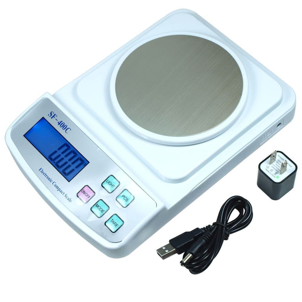 Digital Scale 500g x 0.01g for Precision Weighing & Counting - USB Wall Adapter