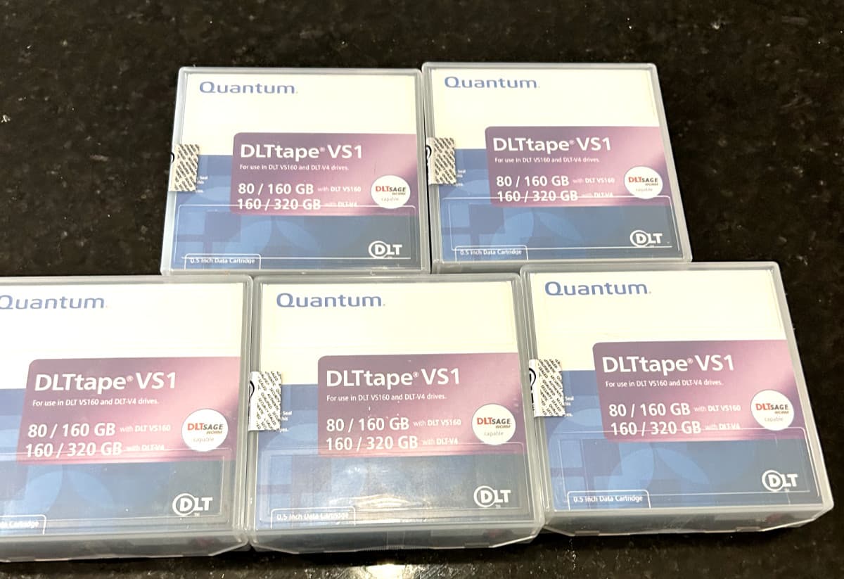 5 Quantum DLTtape VS1 MR-V1MQN-01 Data Cartridge 80/160GB/160/320GB New Sealed