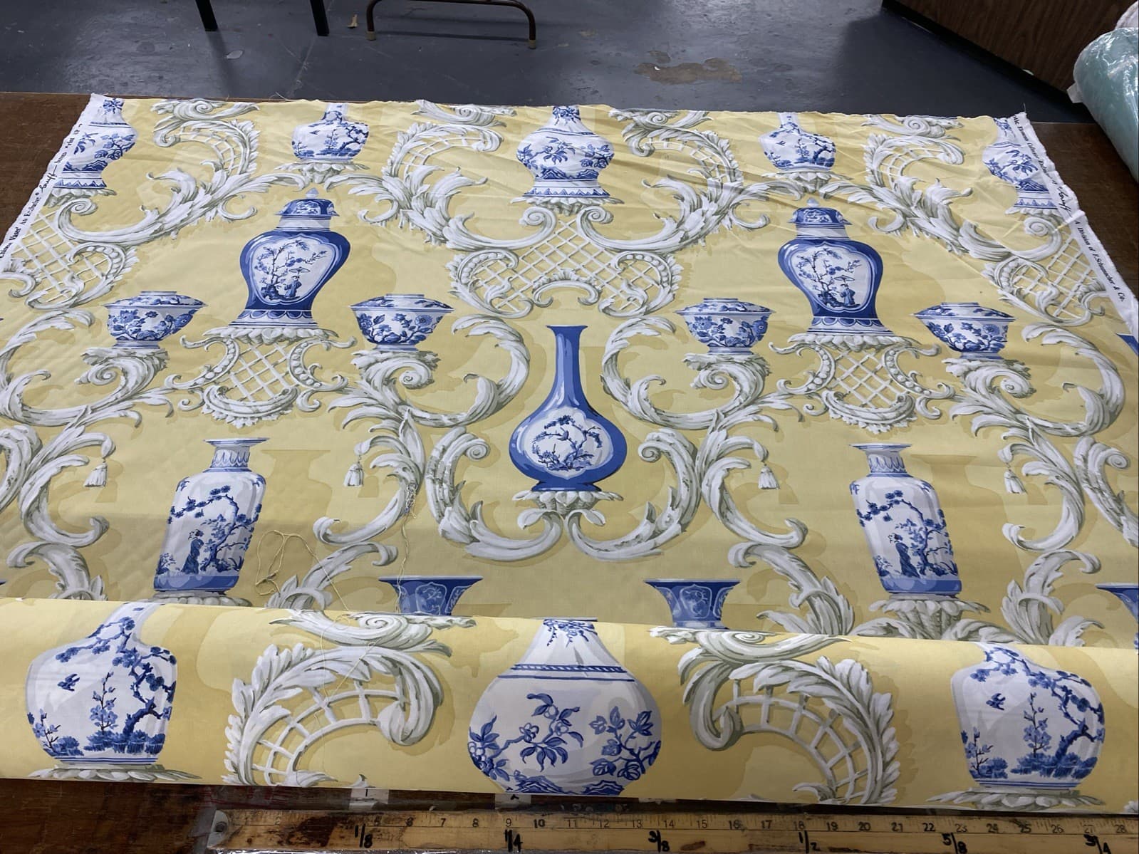 “Chinese Vases” Vintage Fabric By Greeff By The Yard