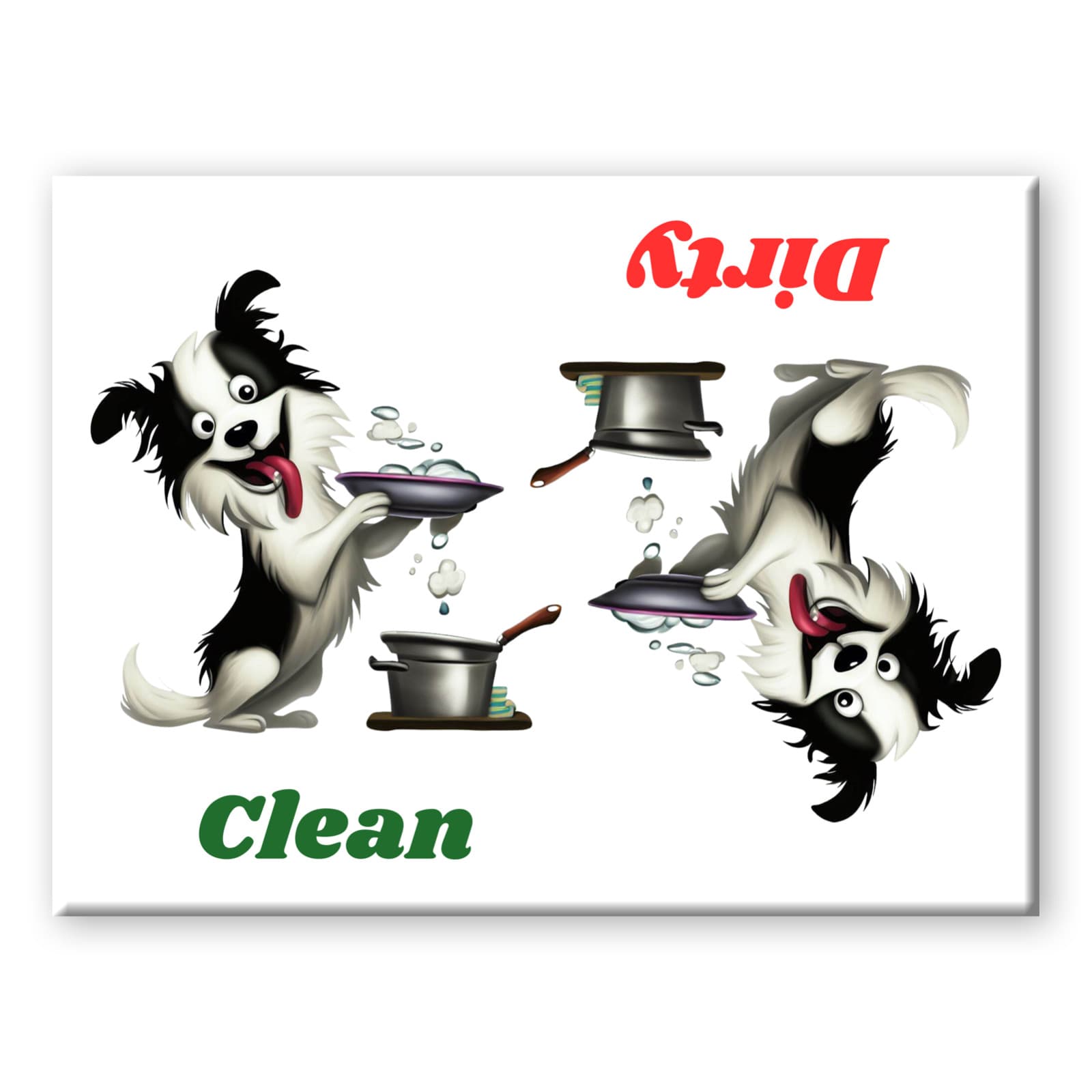 BORDER COLLIE Clean Dirty DISHWASHER MAGNET No 1 DOG