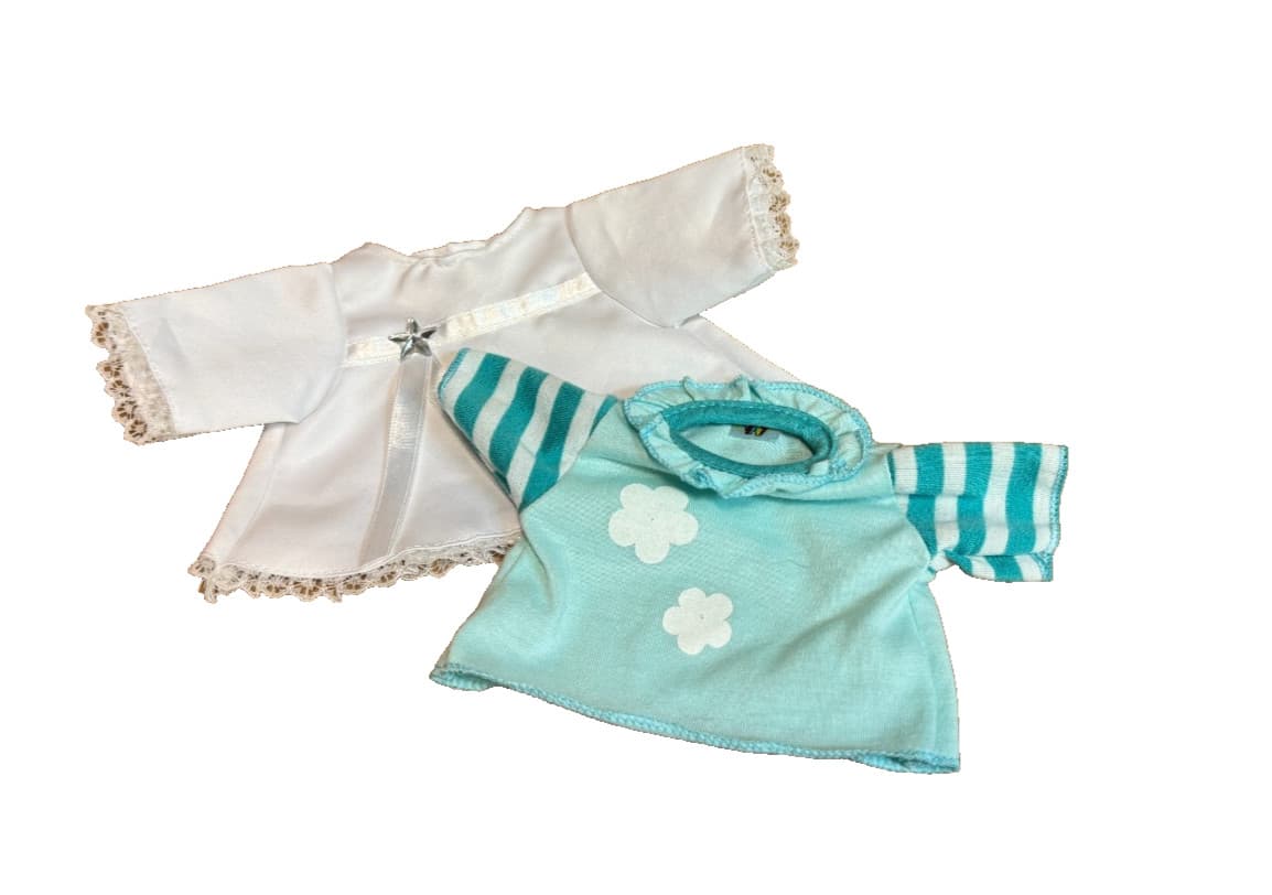 Lot of 2 Webkinz Outfits — Angel Dress + Blue Floral Dress-Gently Used, No Code