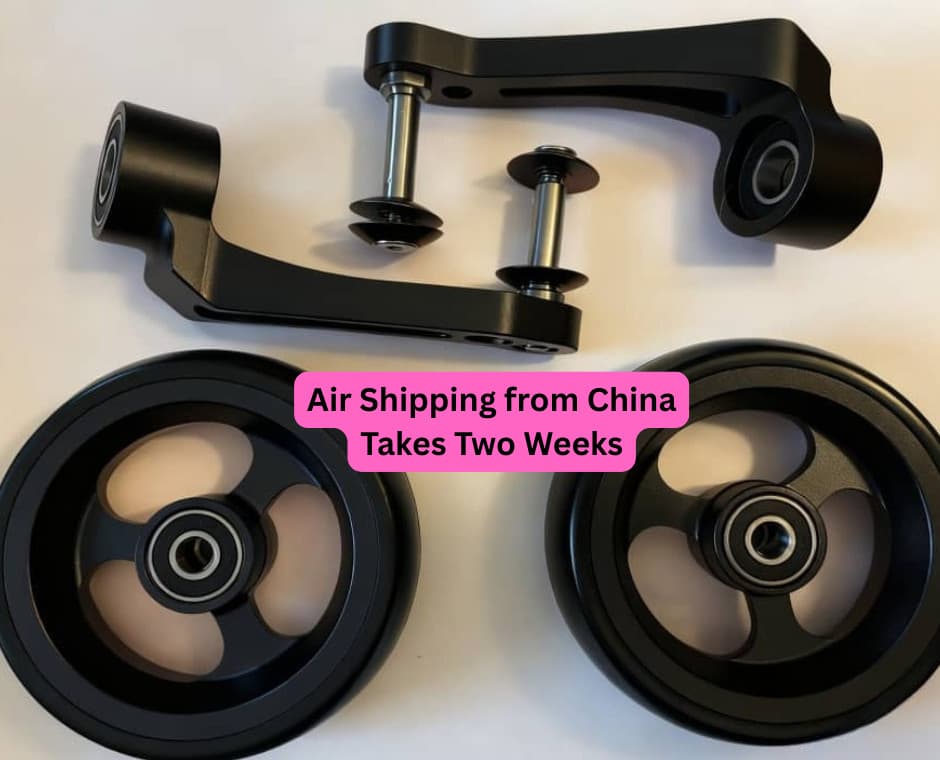 Pair (2) Single Sided Forks with 5/16' Axles & (2) 4" Caster Wheels