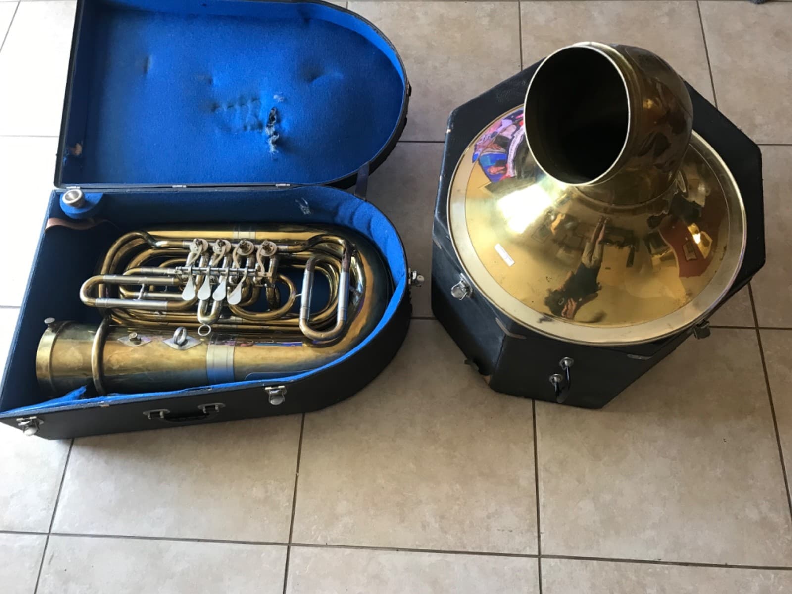Vintage Miraphone Model 86 186 Germany 4 valve Tuba Removable Bell BBb