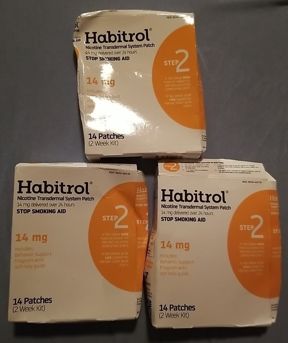 EXP 11/24 - 3 Boxes Habitrol STEP 2 Nicotine Transdermal System Patches 14 mg
