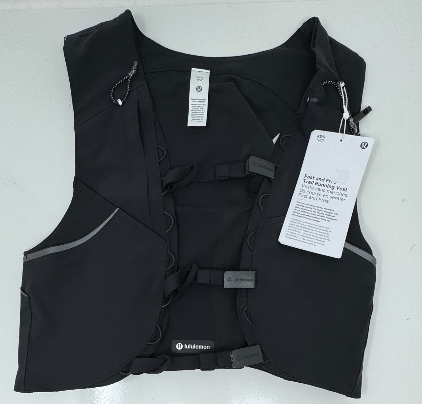 Lululemon Fast Free Trail Running Vest Black Reflective Unisex Size XS/S 28"-33"