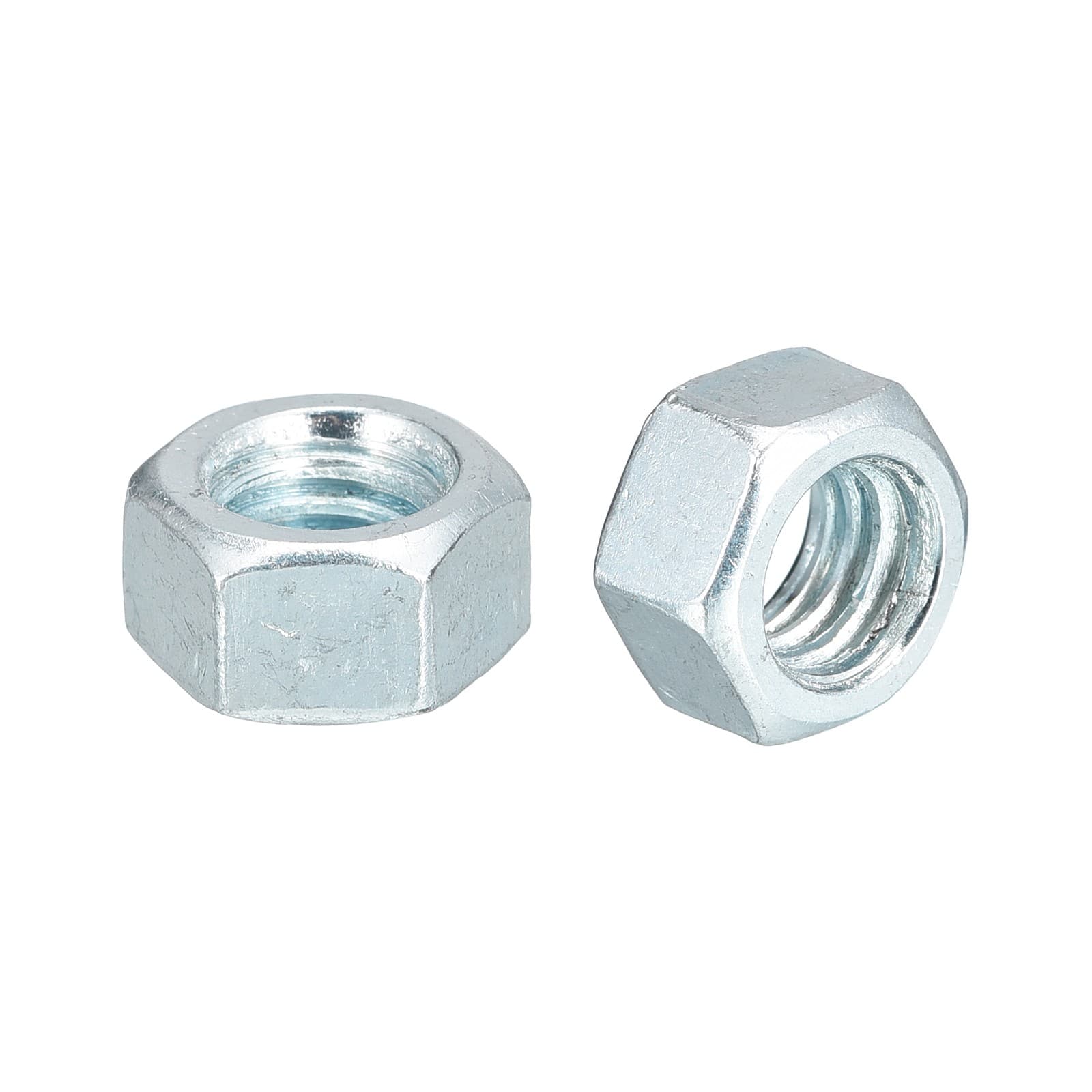 Hex Nuts (3/8"-16) 100Pcs Carbon Steel Coarse Thread Silver