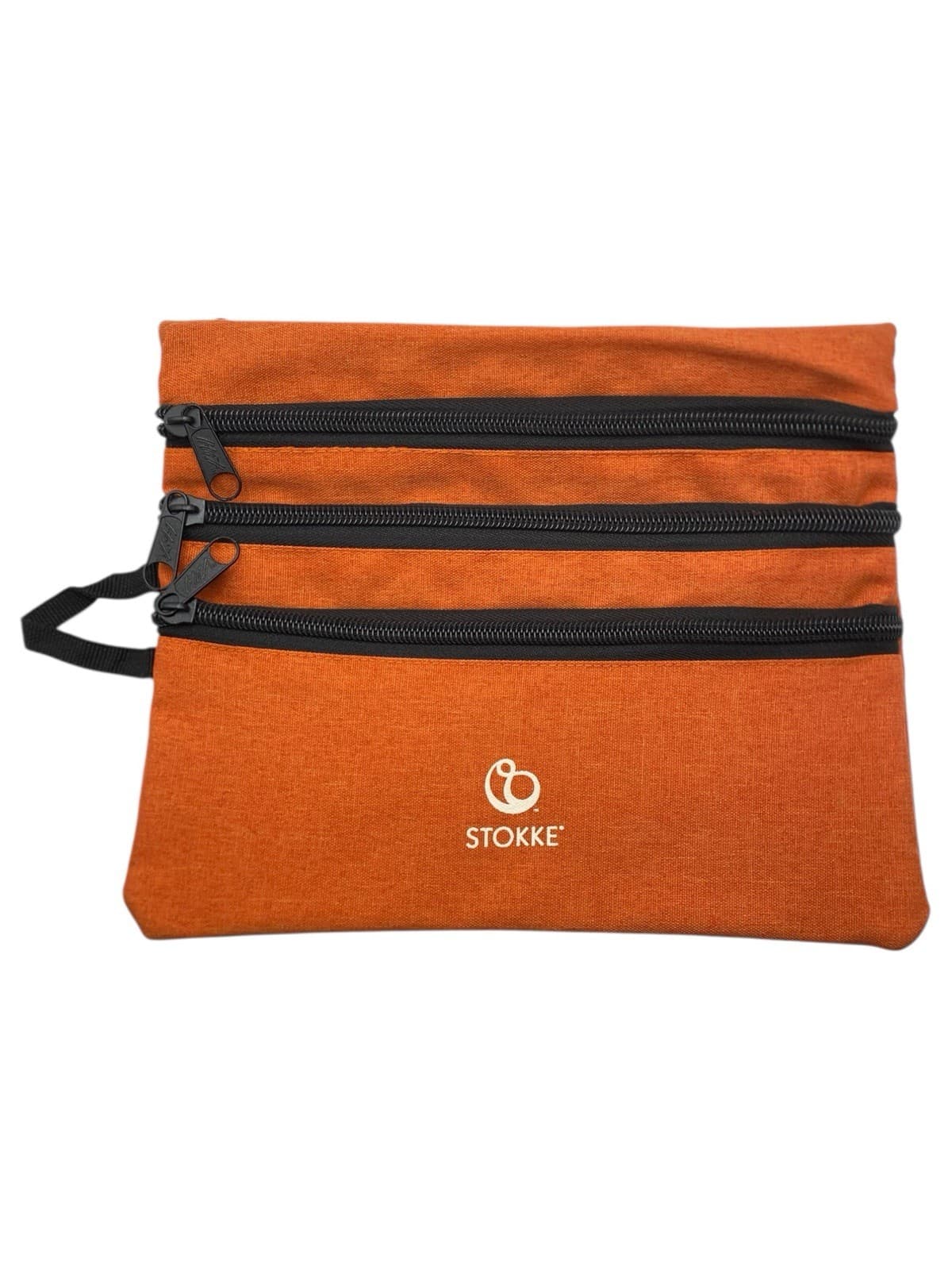 Stokke Zipper Pouch Bag Diaper Stroller Storage Orange 9x7”