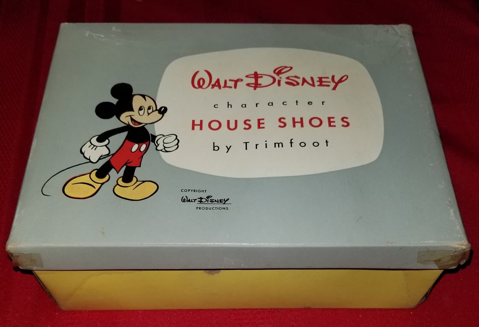 Walt Disney house shoes by Trimfoot 1950s vintage BOX ONLY Thumper Mickey Mouse