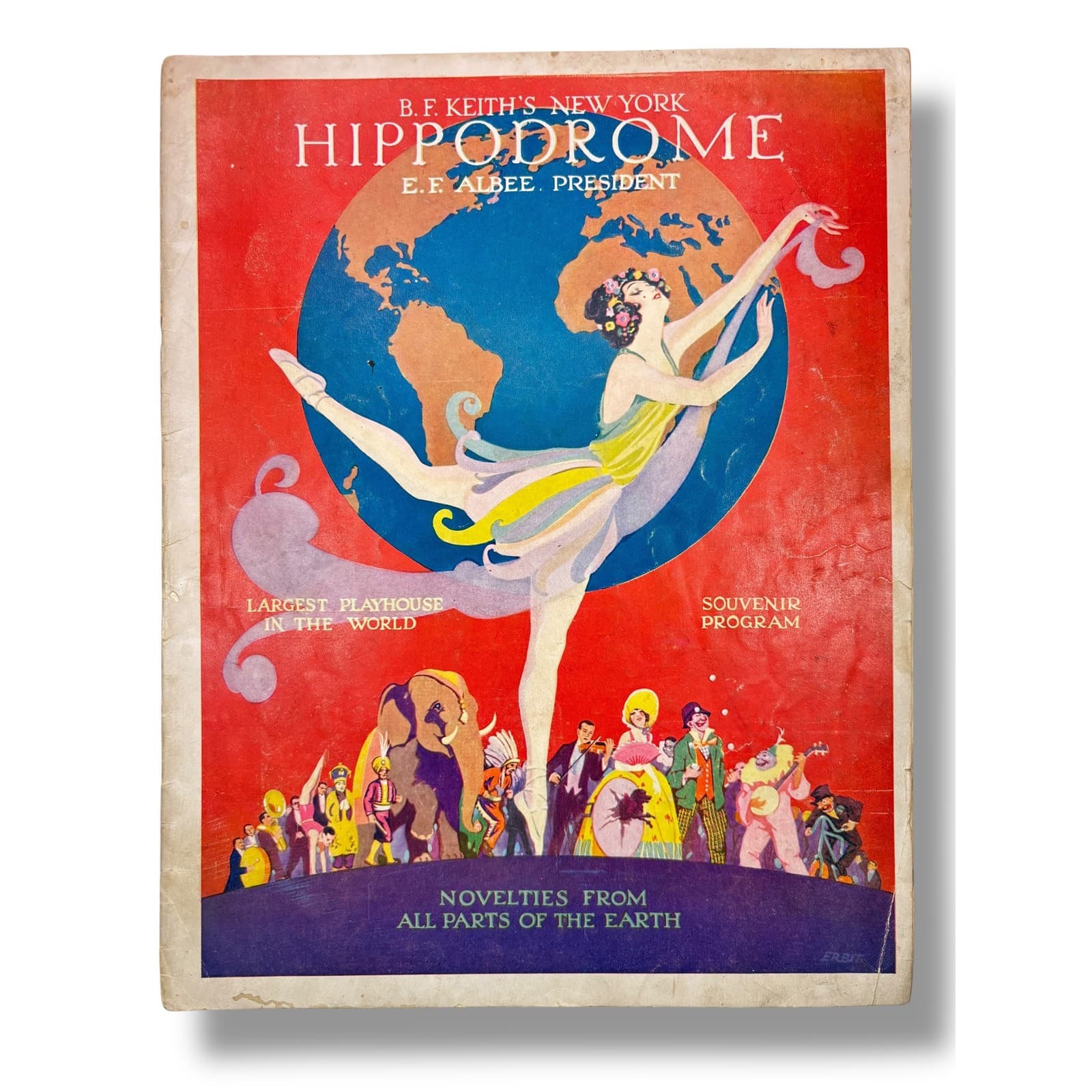 1925 B.F. Keith’s New York Hippodrome Vaudeville Souvenir Program w/ Exotic Ads