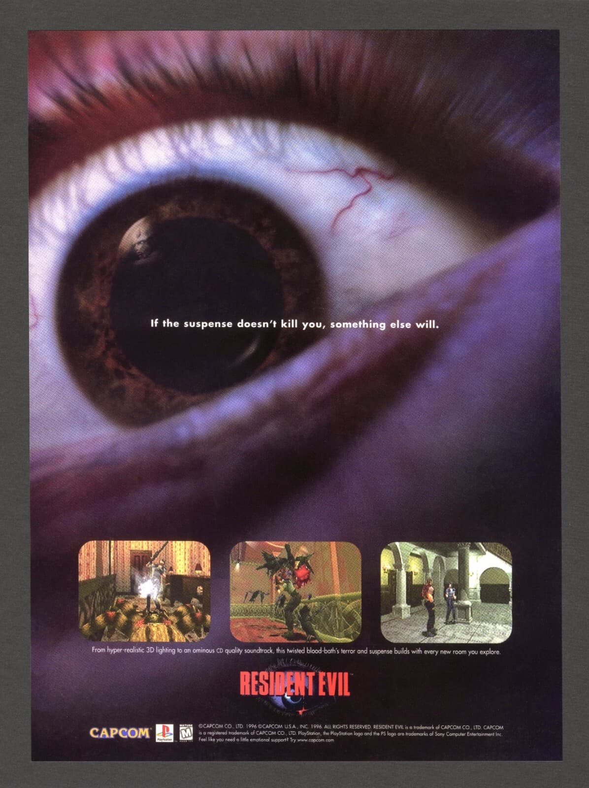 Resident Evil 1 (The Original) 1996 Playstation 1 PS1 Promo Ad Art Print Poster