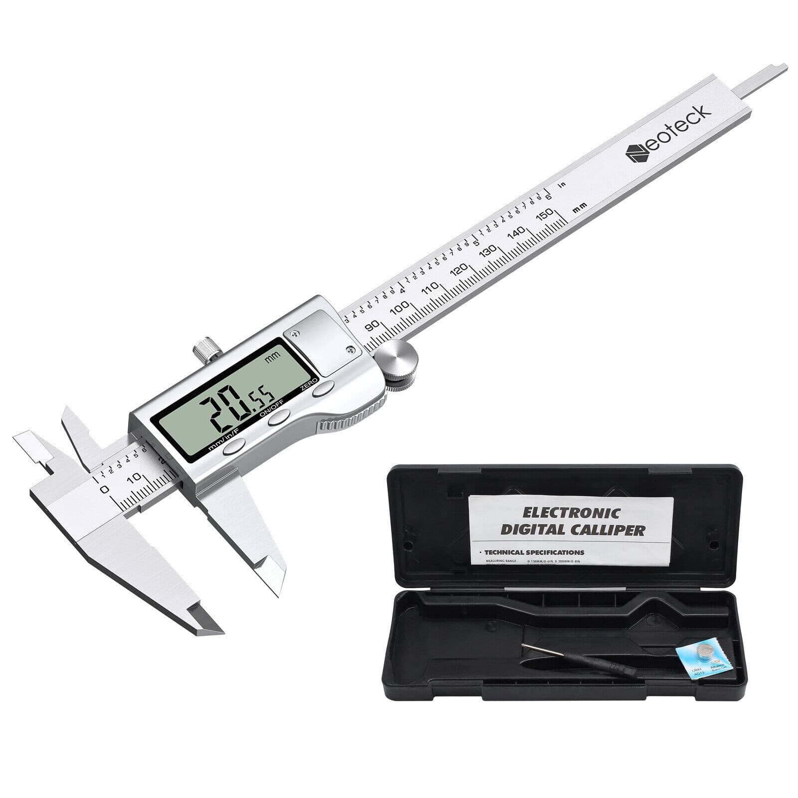 Neoteck 0-6" 150mm Digital Caliper Vernier Micrometer Electronic Ruler Gauge