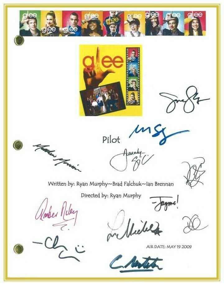 CORY MONTEITH GLEE PILOT SCRIPT SIGNED LEA MICHELLE REPRINT 11 AUTOGRAPHS