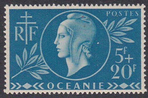 French Polynesia Scott #B13 1944 Red Cross Semi Postal Mint NH Complete
