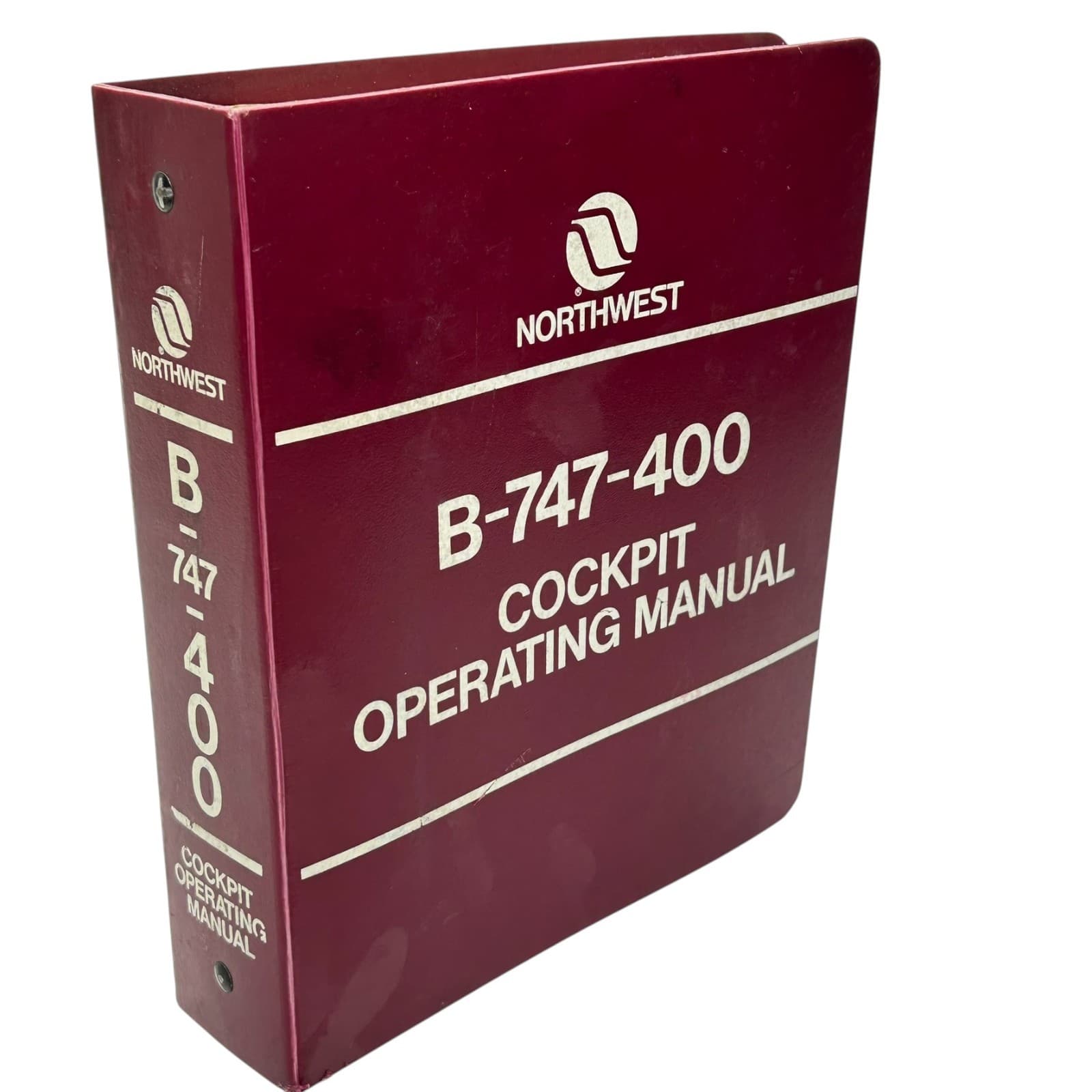 Northwest Airline B-747-400 Flt Ops Bulletin Cockpit Operating Manual Binder
