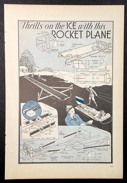 Ice Rocket Plane Ski Sled 1933 HowTo Build PLANS