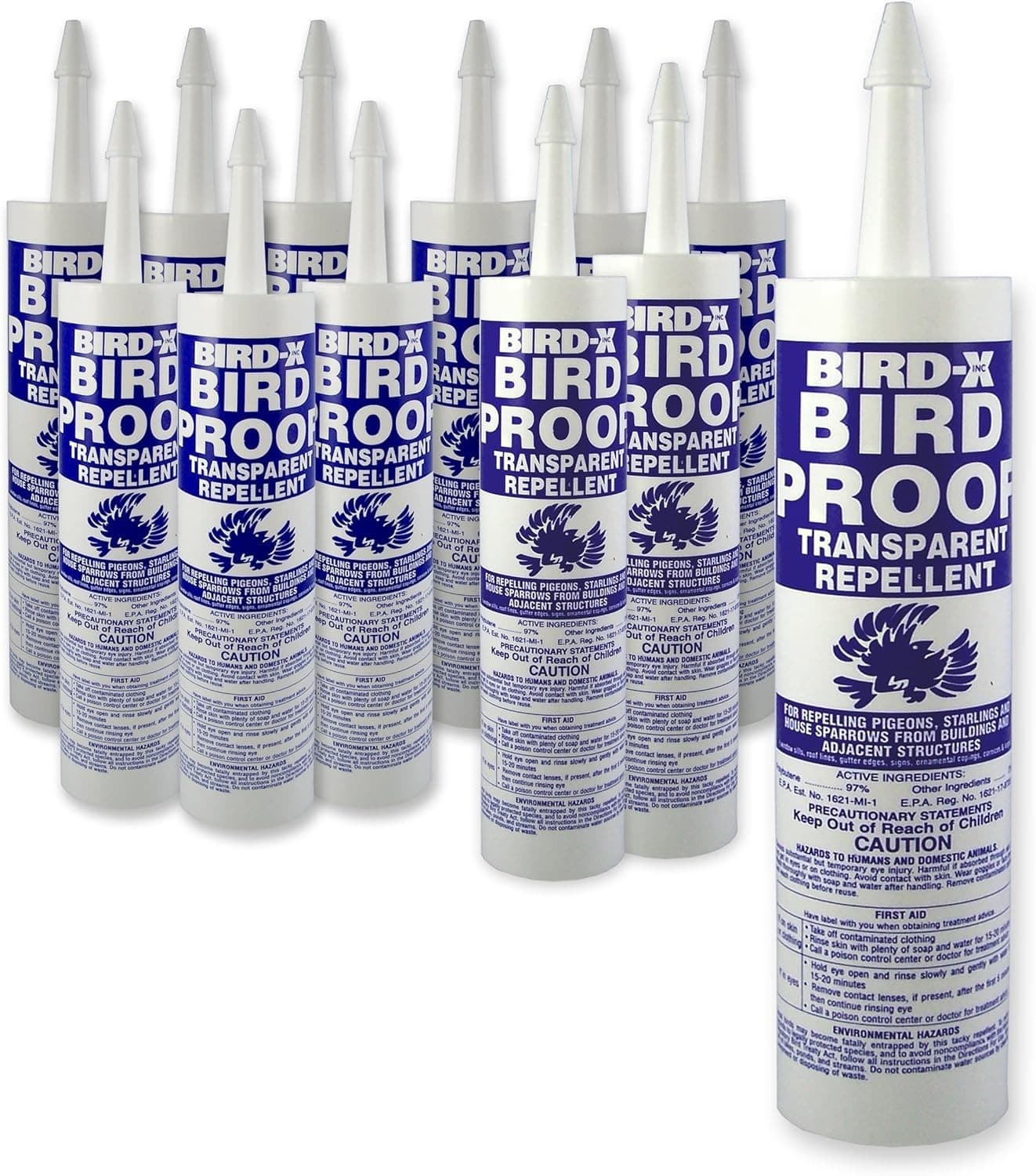 Bird-X Pigeon Gel Repellent Deterrent (12-Pack) Prevent Landing NonToxic Formula