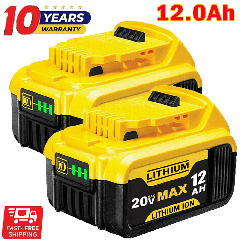 Pack For DeWalt 20V 20 Volt Max XR 12.0AH Lithium Ion Battery DCB206-2 DCB200-2