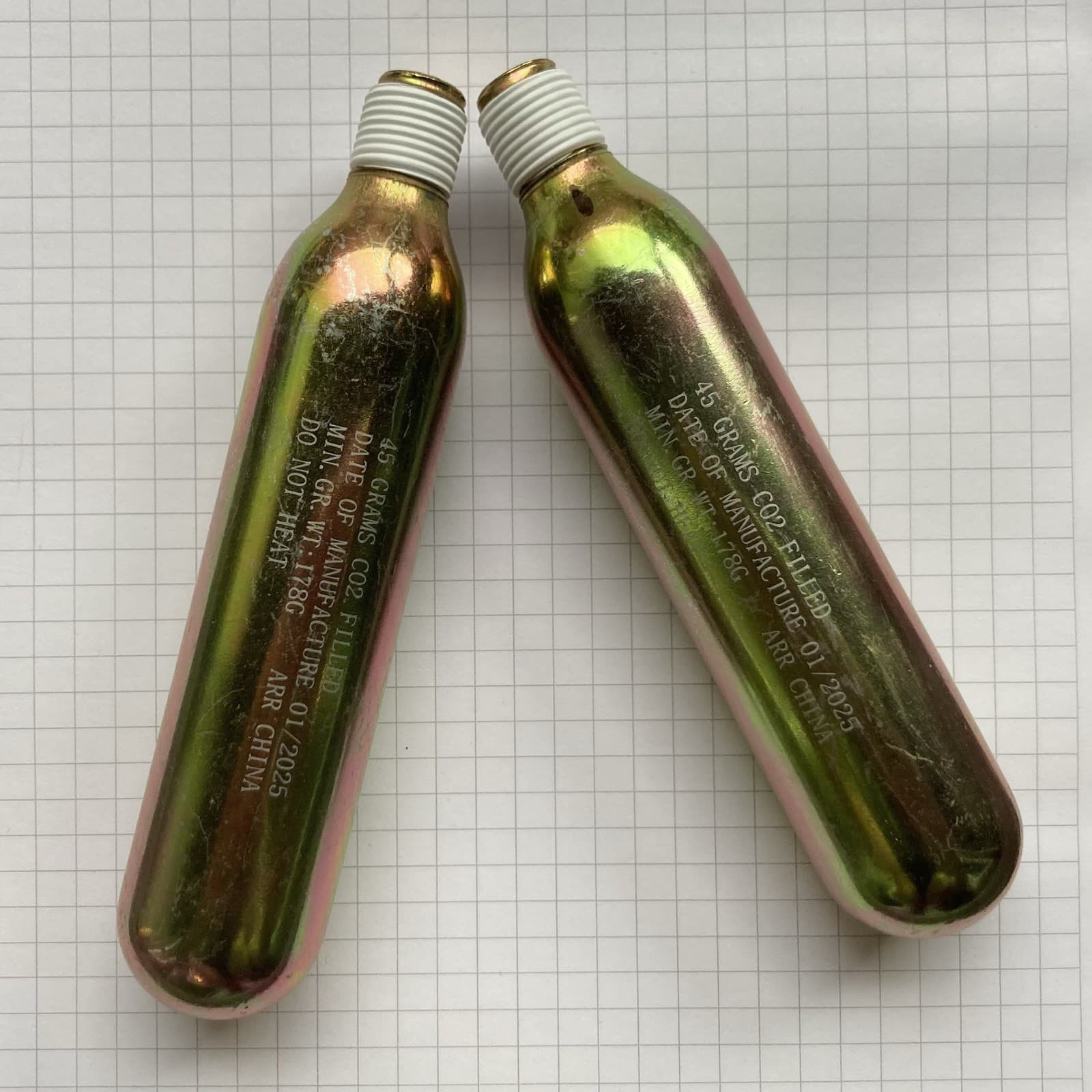 2X 60cc Helite Air Bag Compatible CO2 Cartridges