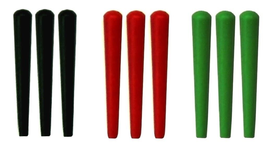9 Plastic Cribbage Pegs - 1 1/4" Standard Cribbage Pegs - Black Red Green