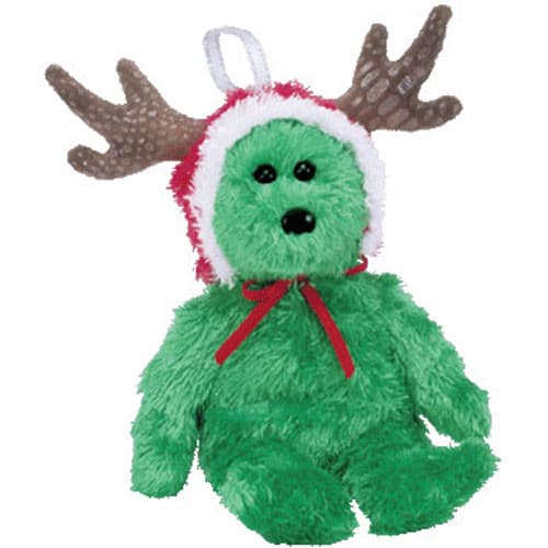 TY Jingle Beanie Baby - 2002 HOLIDAY TEDDY (Green Version) (5.5 inch) - MWMTs