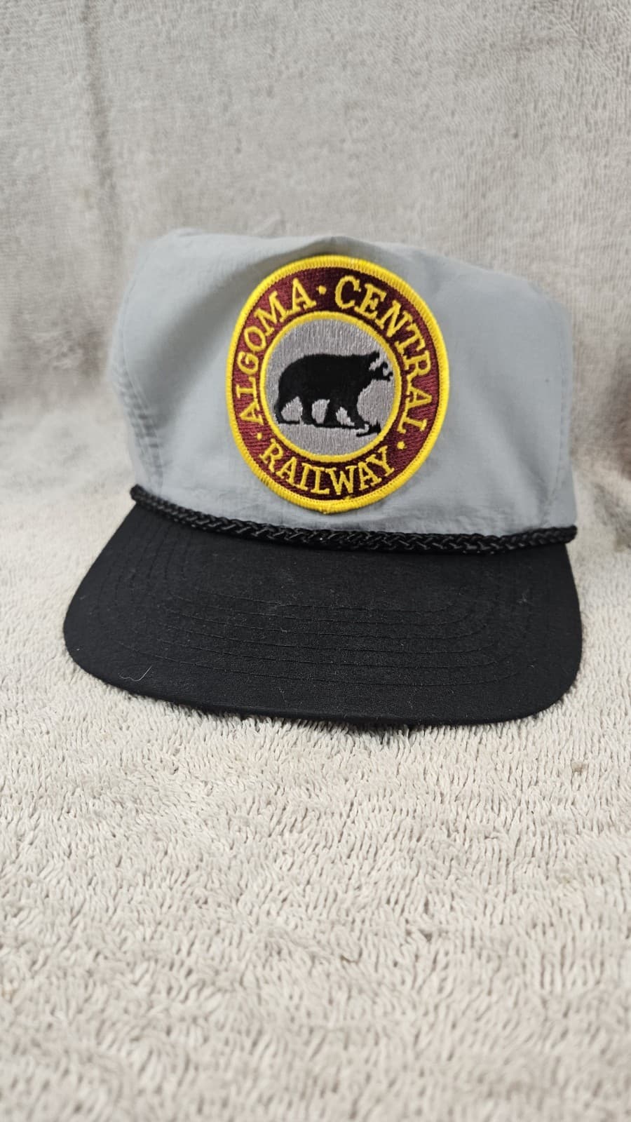Algoma Central Railway Snapback Trucker Hat Rope Canada Train Route Bear SEE PIC