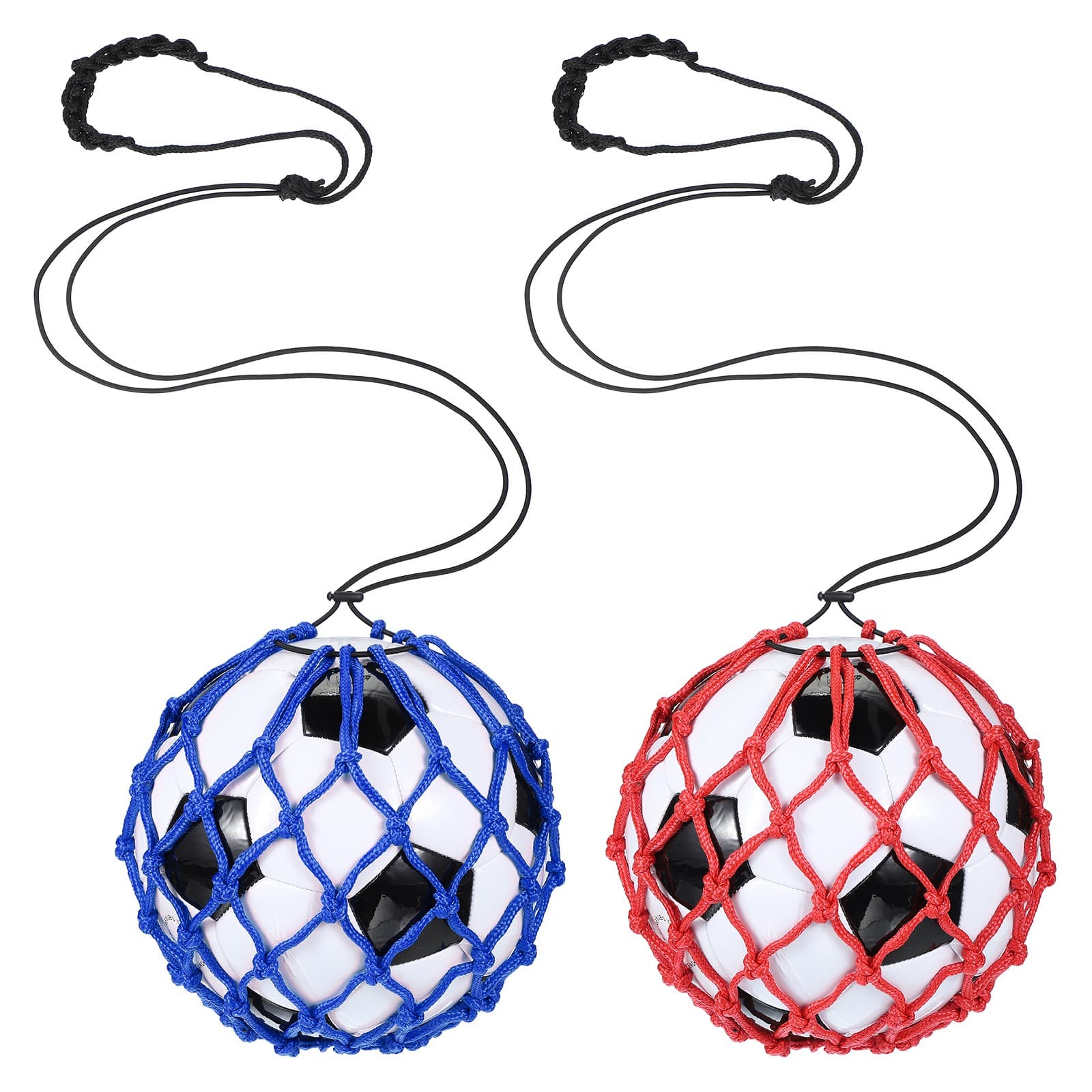 Soccer Ball Net, Solo Football Ball Kick Net Practice Training, Red/Blue