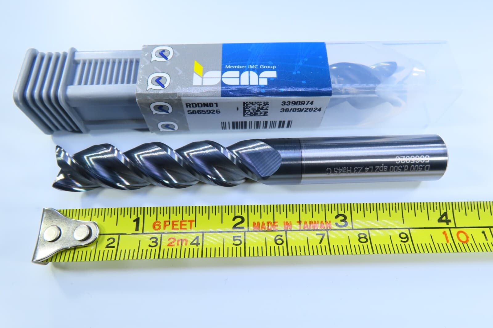 NEW 1/2" ISCAR ECAI-B3 .5-2CR0-4EC SOLID CARBIDE END MILL LONG 4" REACH LENGTH