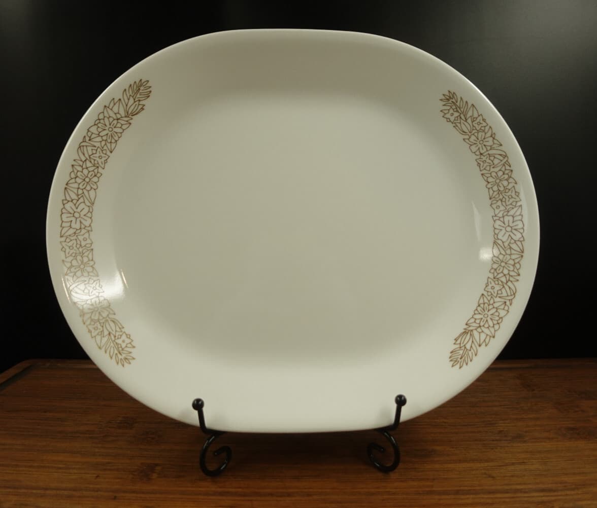 Corelle 12" X 10" Oval Platter Woodland Brown