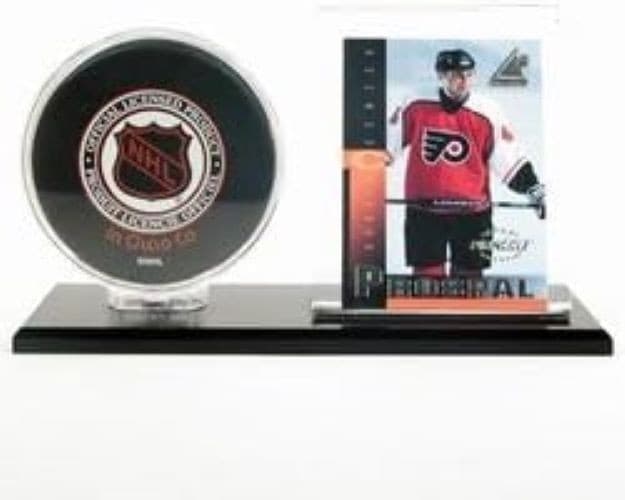 DELUXE BLACK BASE HOCKEY PUCK & CARD DISPLAY CASE CSP Buy More & Save