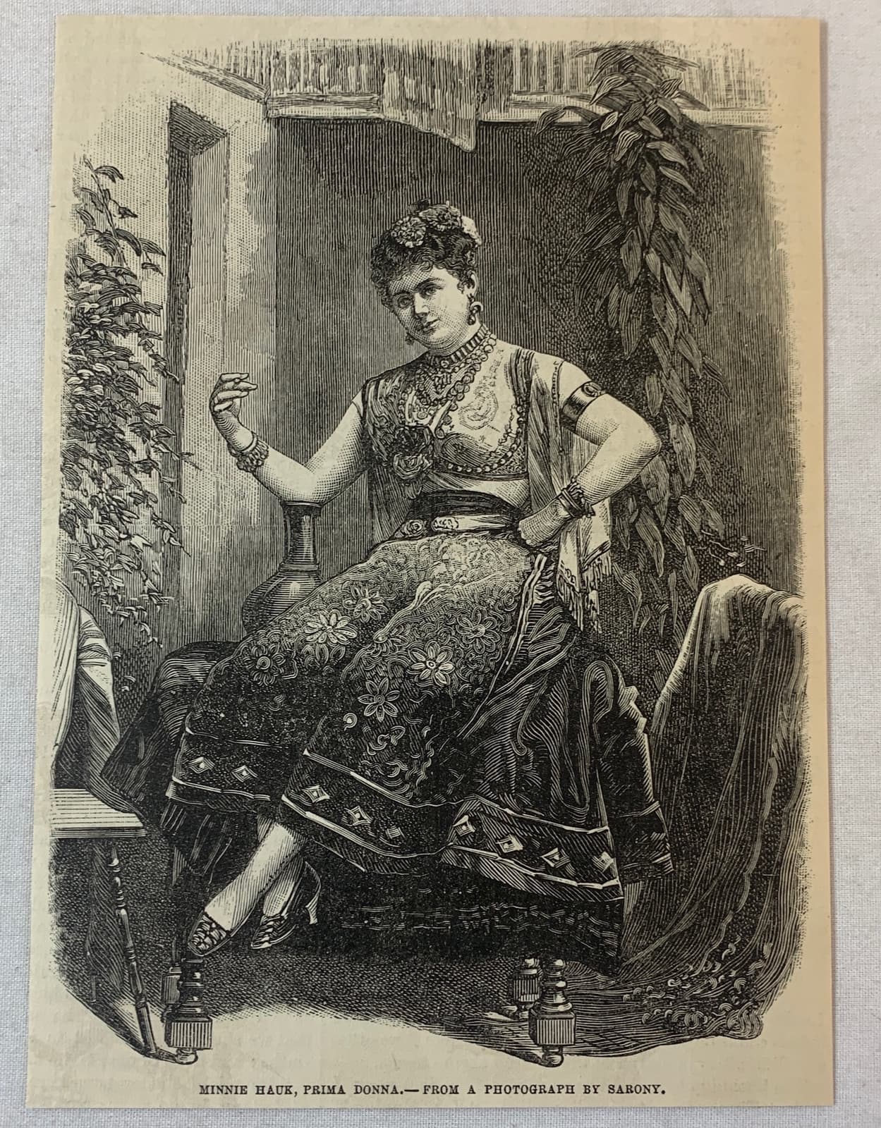 1880 magazine engraving ~ opera singer MINNIE HAUK