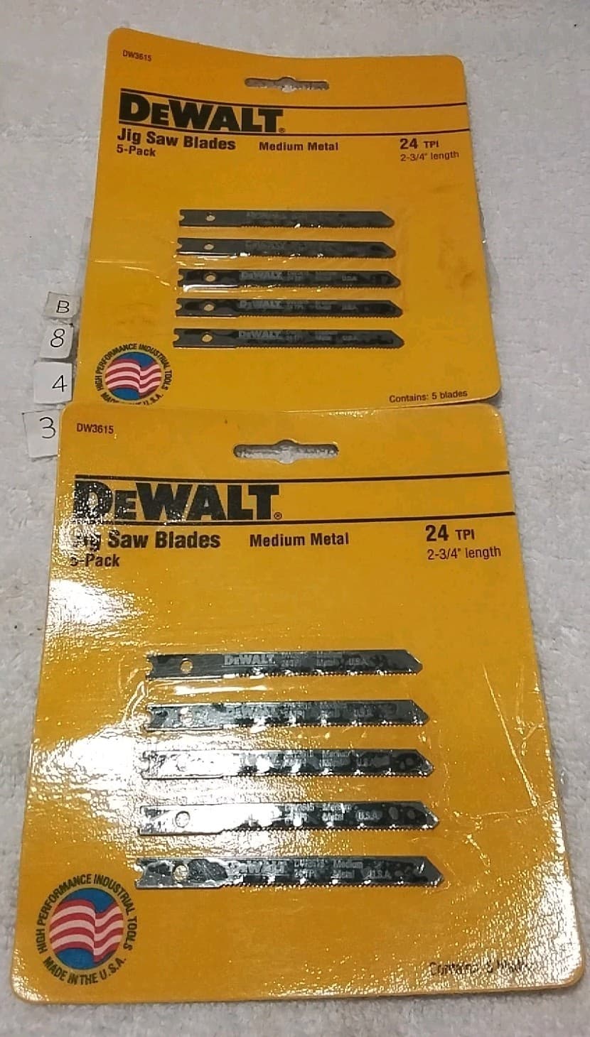 10PC DEWALT DW3615 JIGSAW BLADES 24TPI 2-3/4" MEDIUM METAL USA 🇺🇸