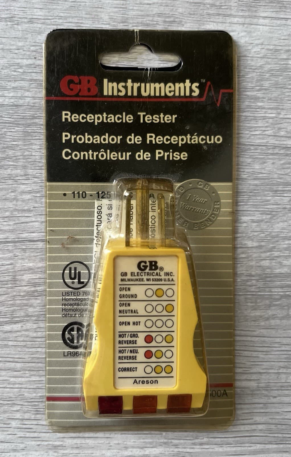 GB Instruments 110-125V Receptacle Tester Model GRT-500A ~ New Old Stock