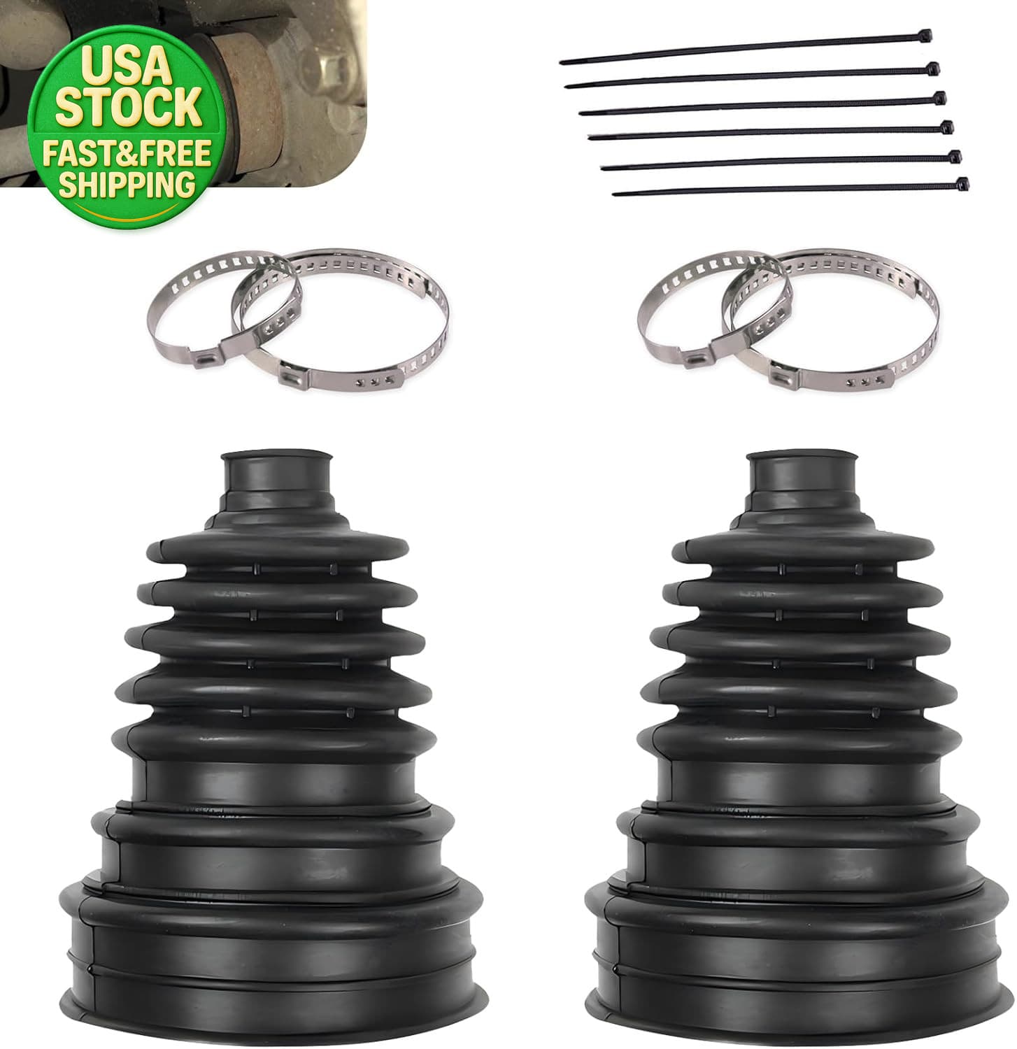 2PCS CV Axle Boot Kit Leak Proof Bushing for FWD AWD Front Drive Vehicles Black