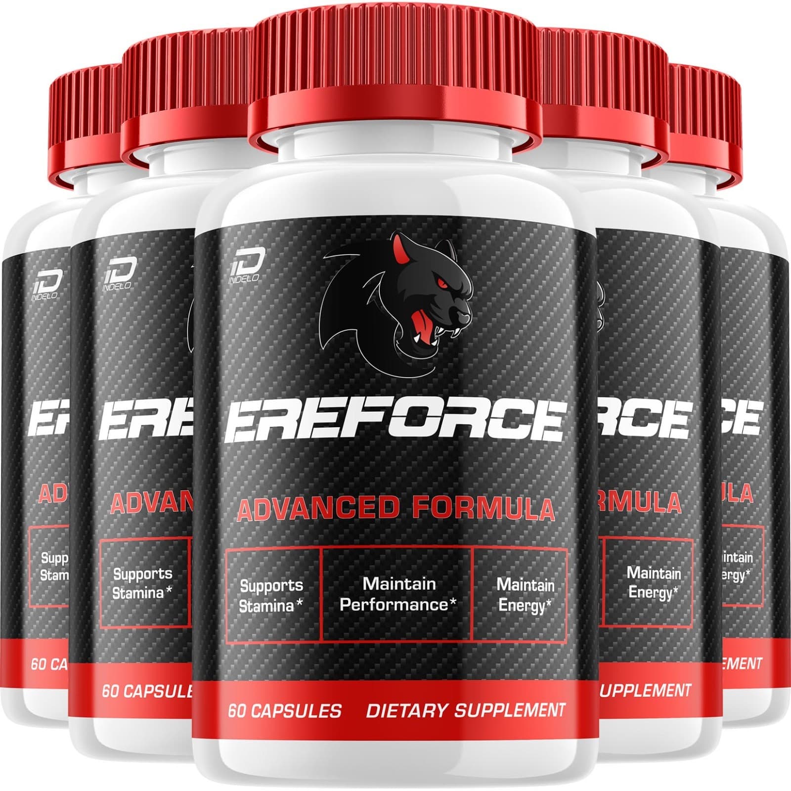 (5 Pack) EreForce for Men Capsules – Ere Force Vitamin Complex Pills, Energy