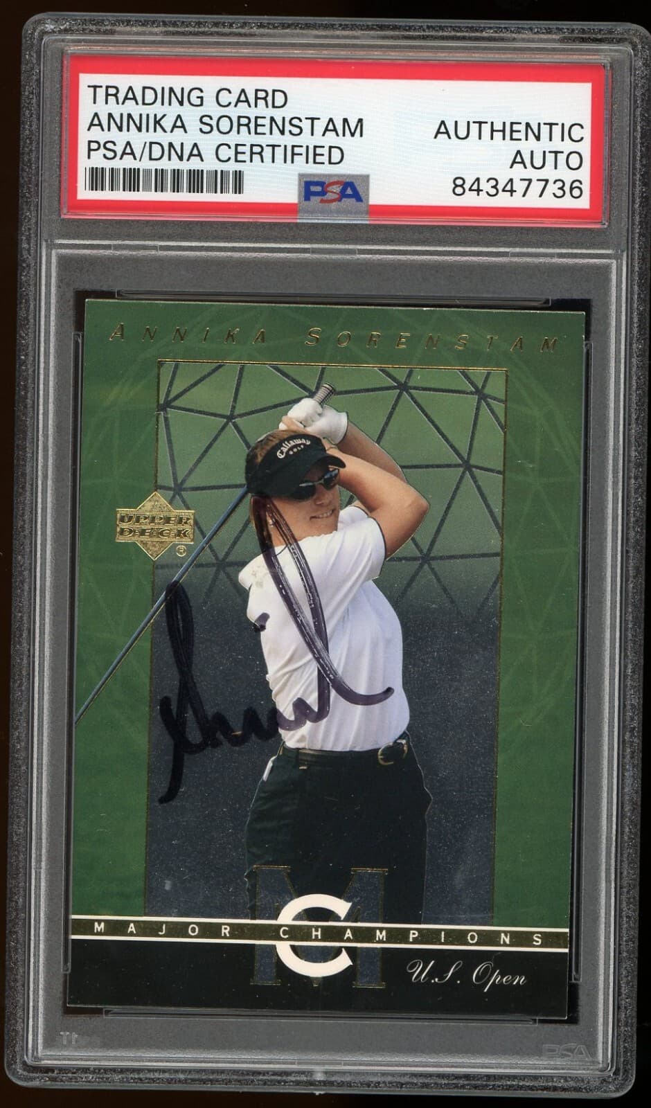 2003 Upper Deck UD Annika Sorenstam Signed Auto Golf Card PSA/DNA