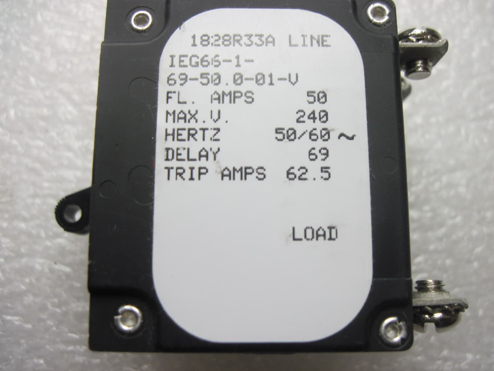 IEG66-1-69-50.0-01-V AIRPAX CIRCUIT BREAKER