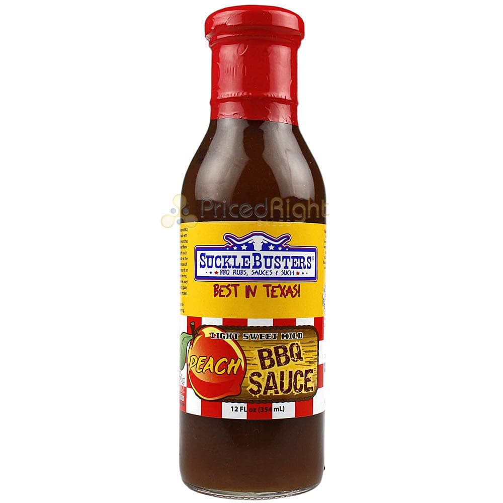Sucklebusters Peach BBQ Sauce 12 Oz. Light Sweet Mild Blend Competition Rated