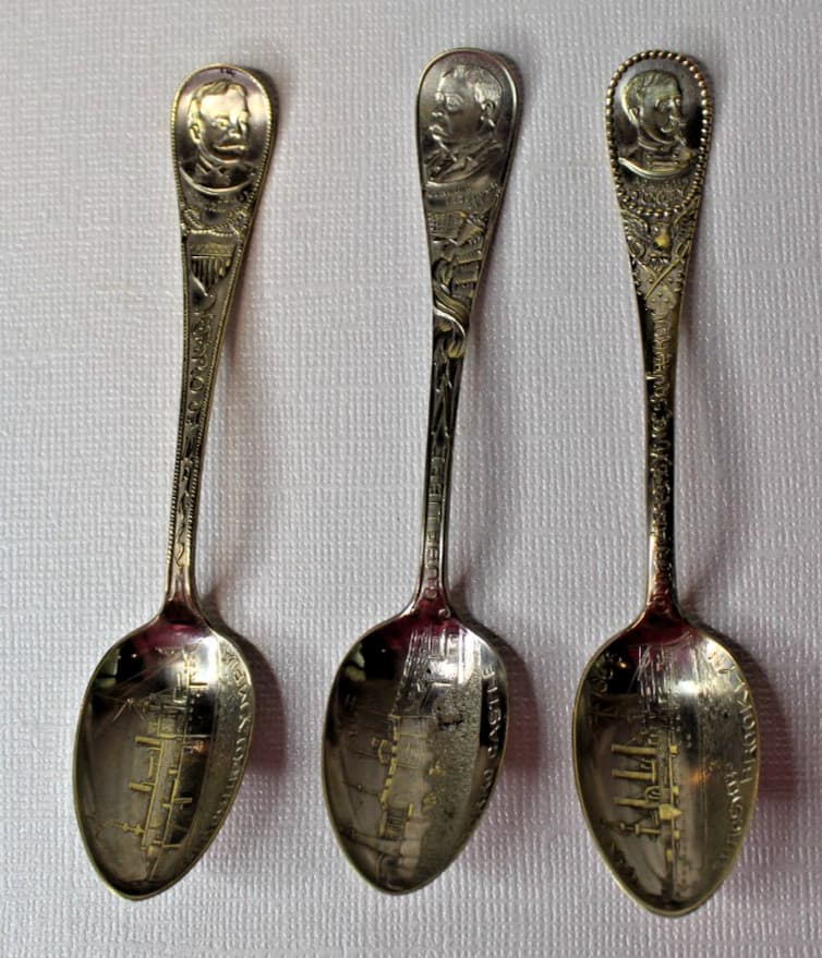 3 Vintage Silverplate Spoons Flagship Brooklyn/Olympia Morro Castle - 4 1/4"