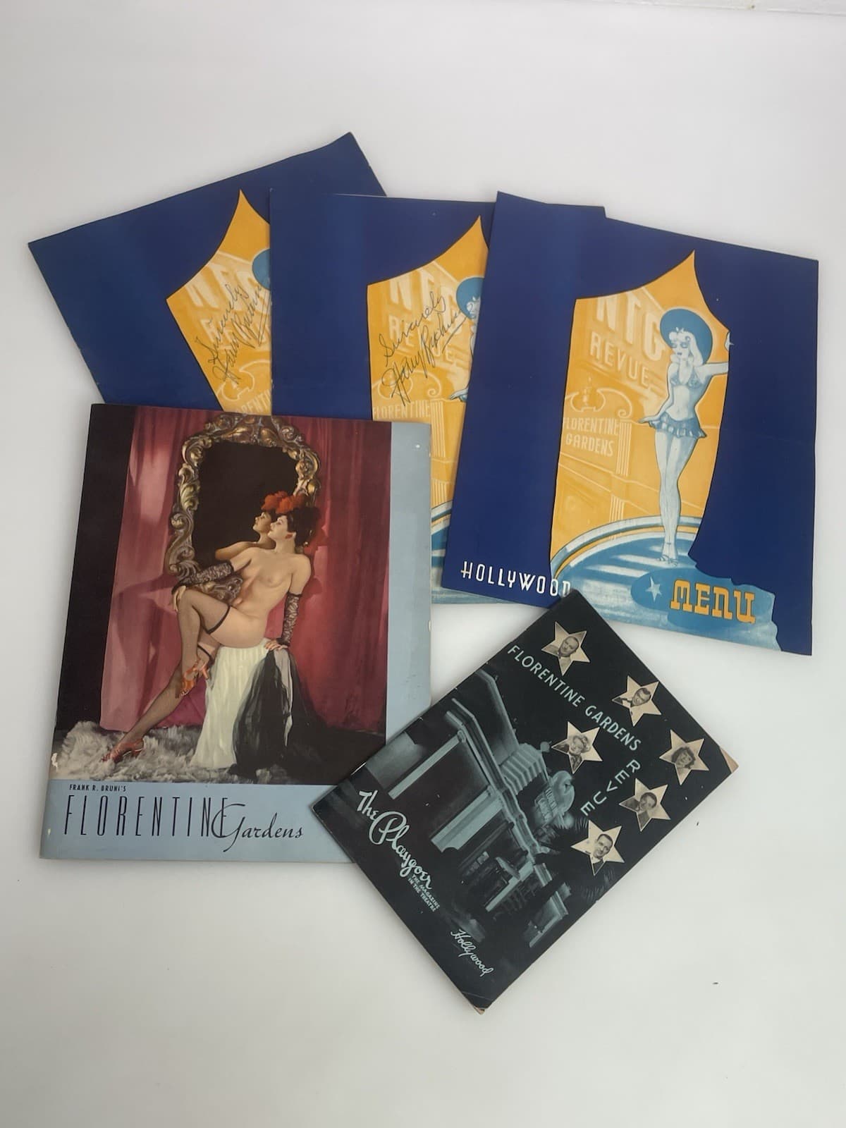 1940’s Florentine Gardens Hollywood Menus Programs Signed Harry Richman Lot