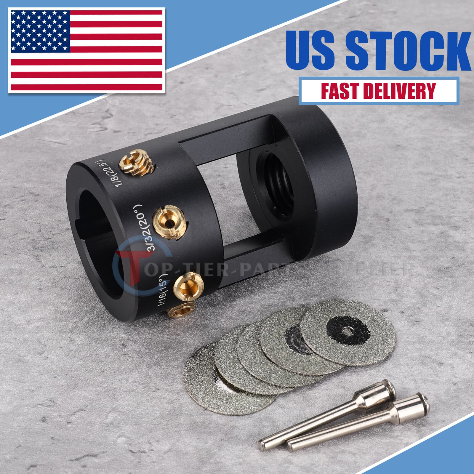 TIG Welding Tungsten Sharpener Grinder Multi-Angle & 4 Guides Offsets Head Tool