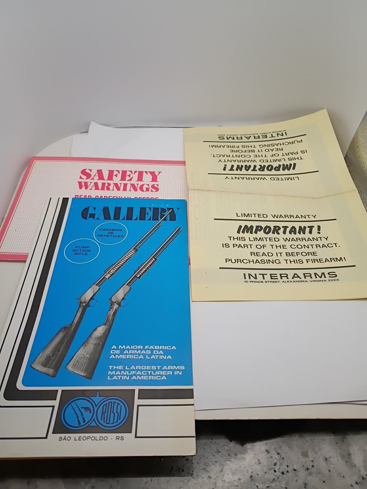 ROSSI Gallery Model Pump Action Rifle Manual