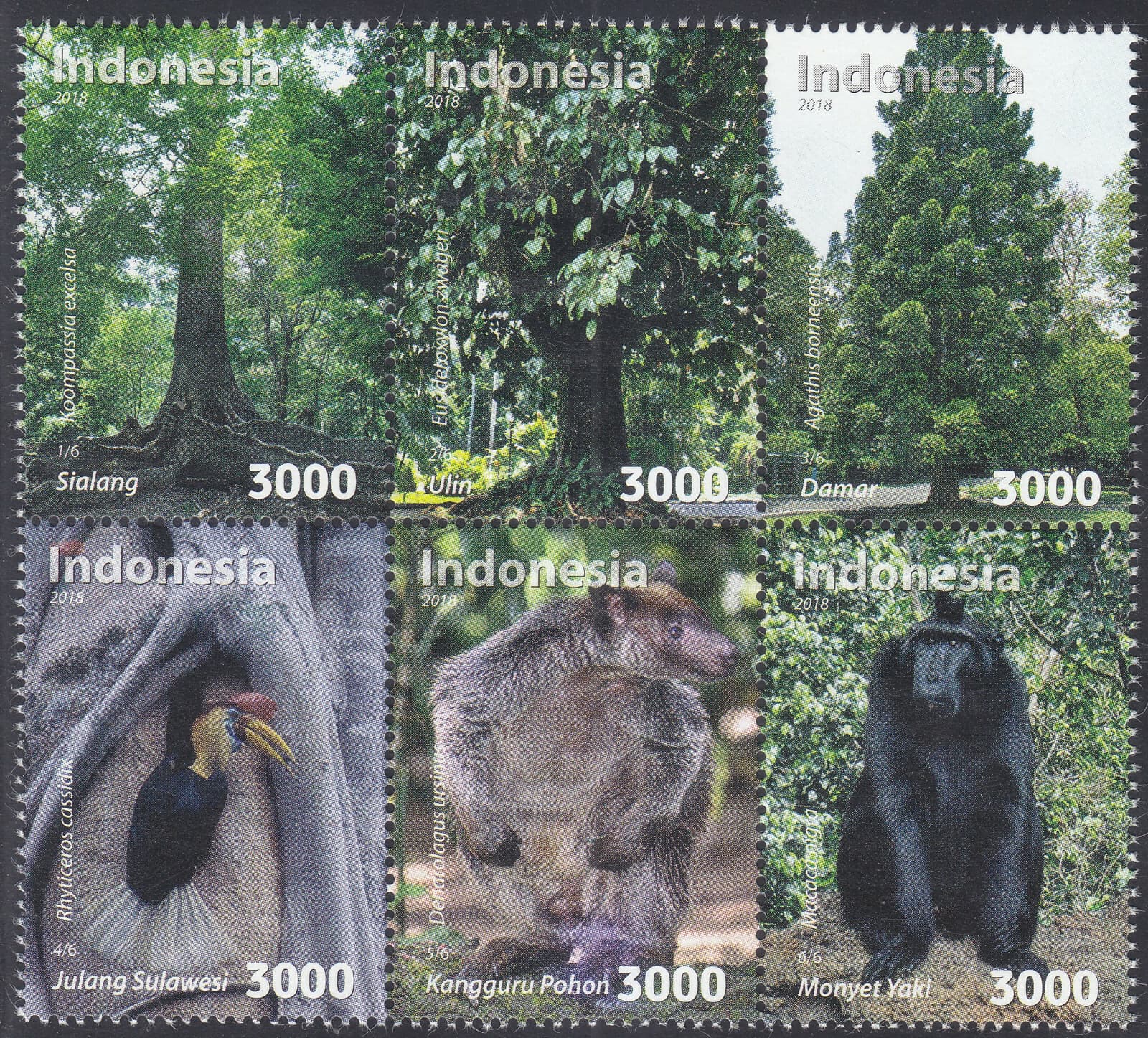 Indonesia - Indonesie Issue 2018 (3515-3520) Flora & Fauna