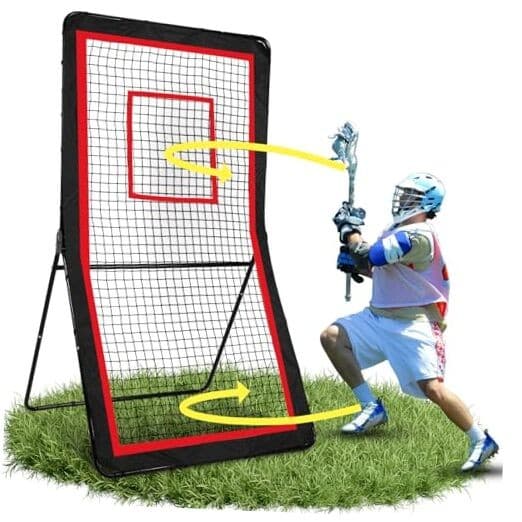 Lacrosse Rebounder,4x7/5x7ft Red/Green Volleyball Rebounder Net with 5 Adjust