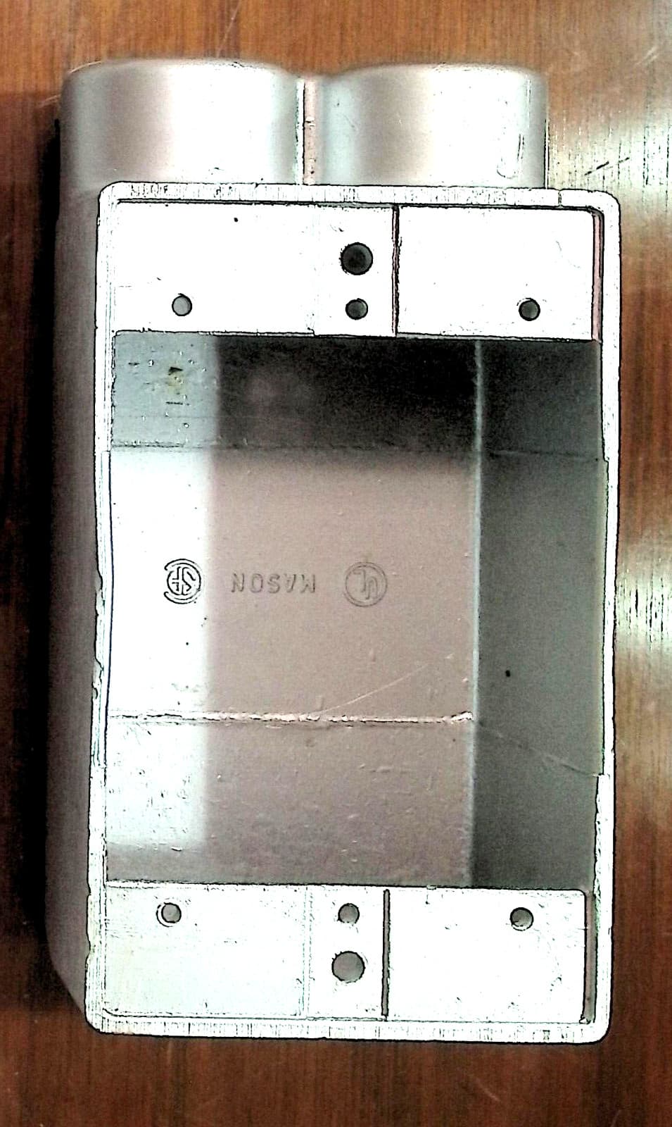 MASON DieCast Aluminum Weatherproof 1-Gang FSS Outlet Box 2 1/2"Threaded Hole