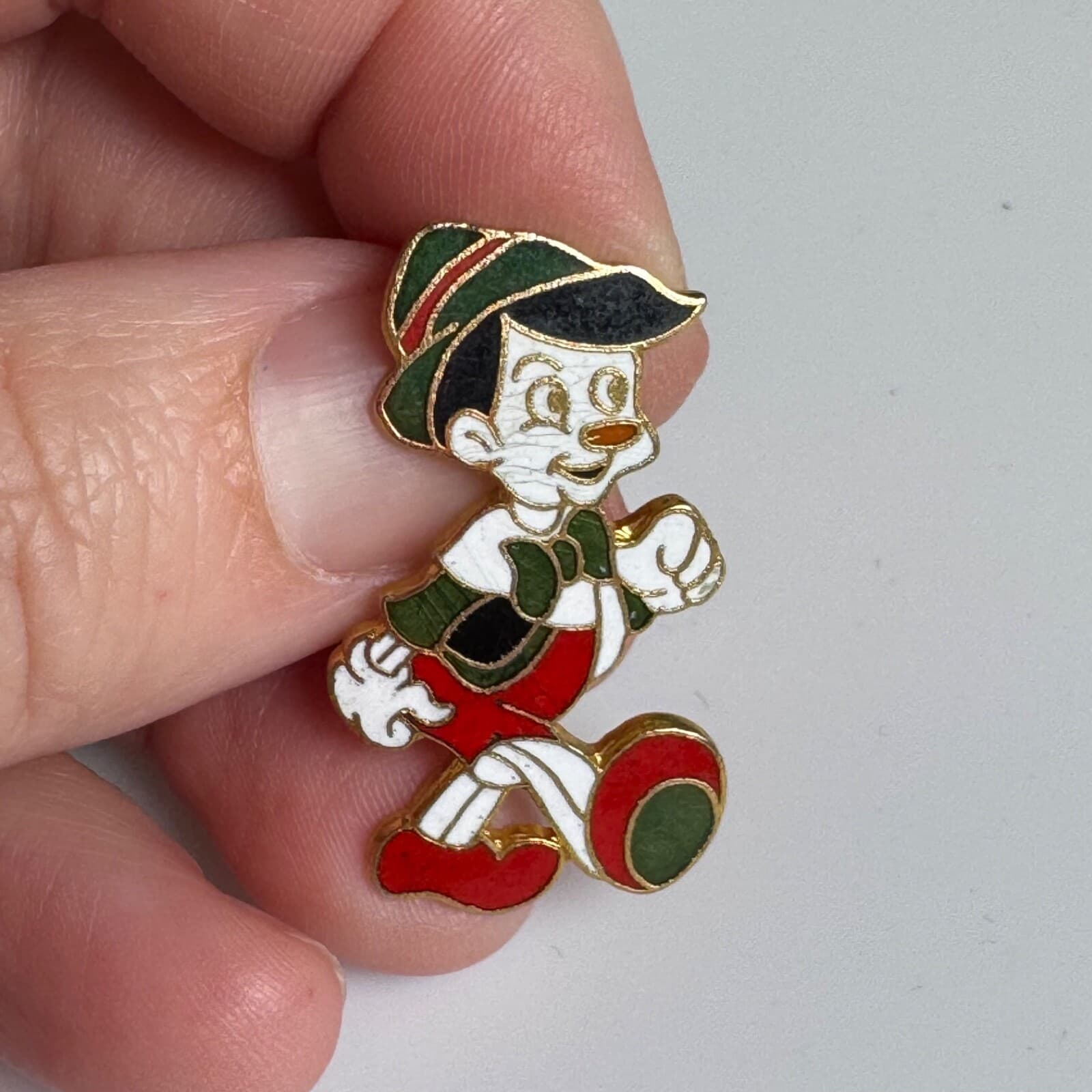 Vintage Pinocchio Enamel Lapel Pin Disney Made in Korea
